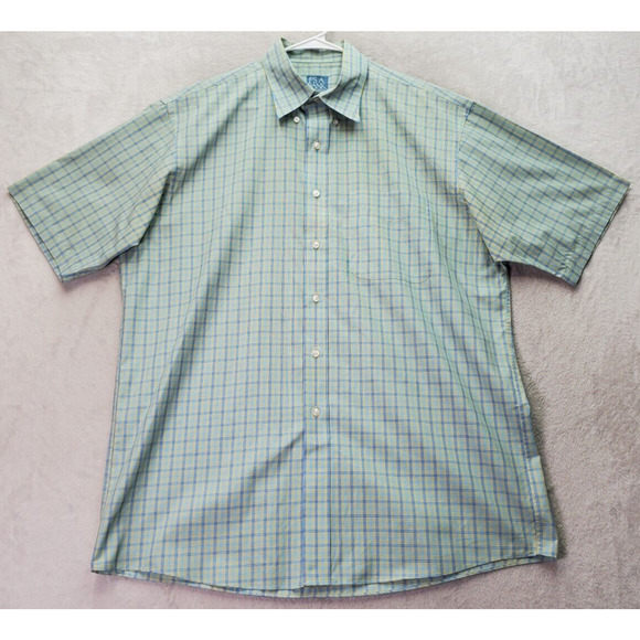 Jos. A. Bank Shirt Mens Large Multi Plaid Cotton Stays Cool Collared Button Down - Picture 1 of 9
